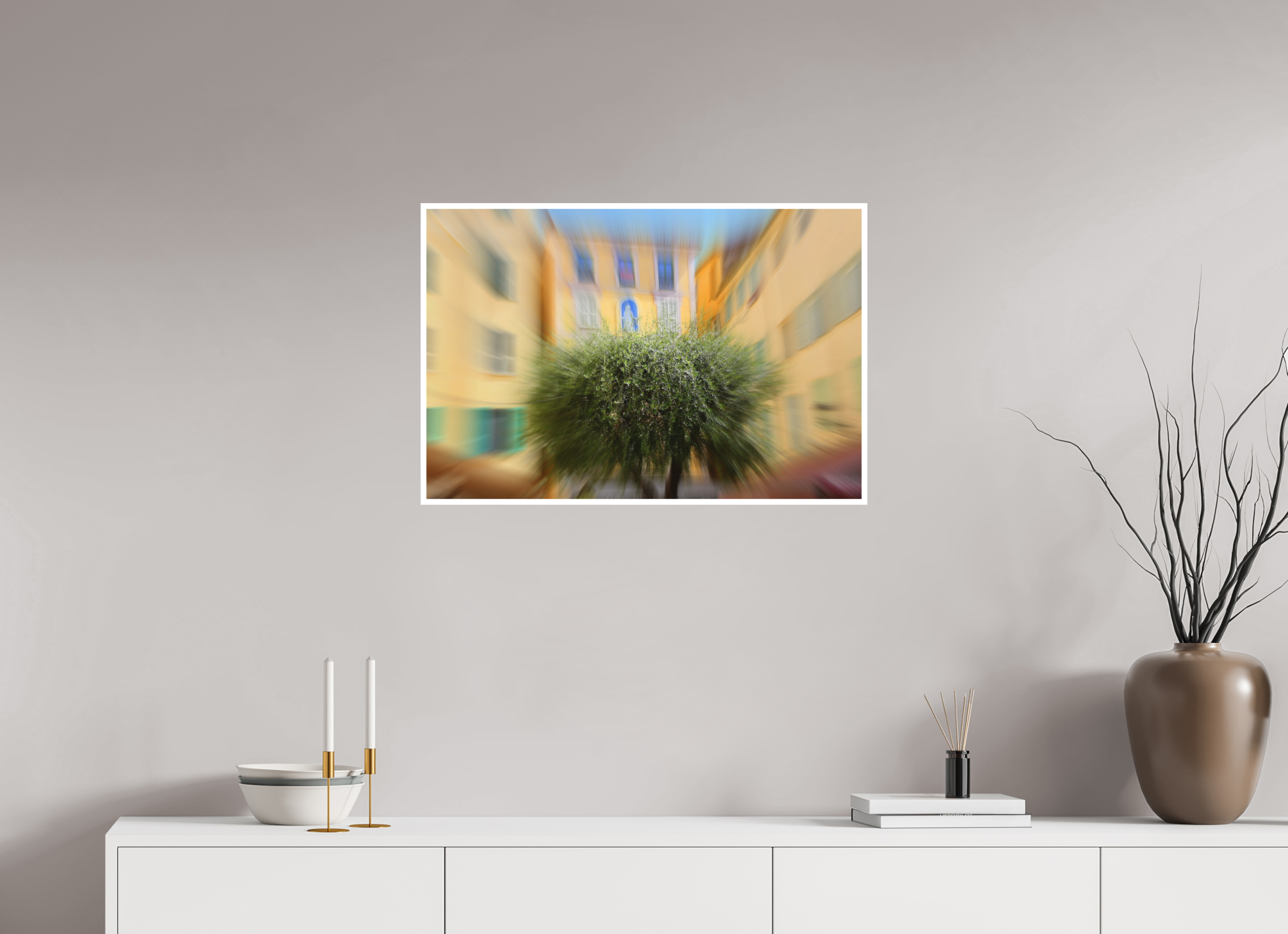 75 x 50 cm, Hahnemuhle Photo Rag 308gsm Gliclee Fine Art Paper OLIVE TREE IN THE EMBRACE OF THE HOUSES