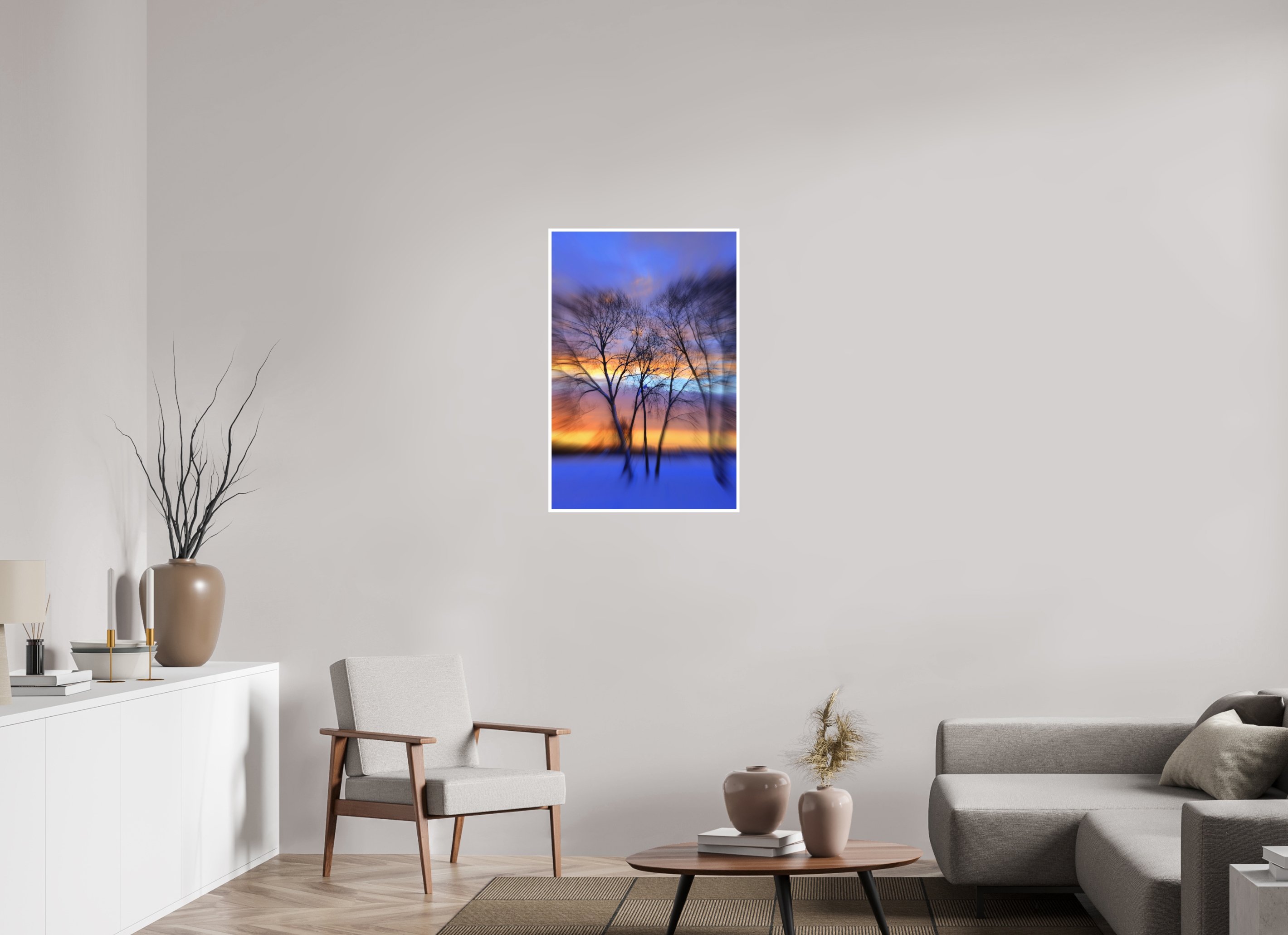 60 x 90 cm, Hahnemuhle Photo Rag 308gsm Gliclee Fine Art Paper TREES SILHOUETTES IN WINTER SUNSET