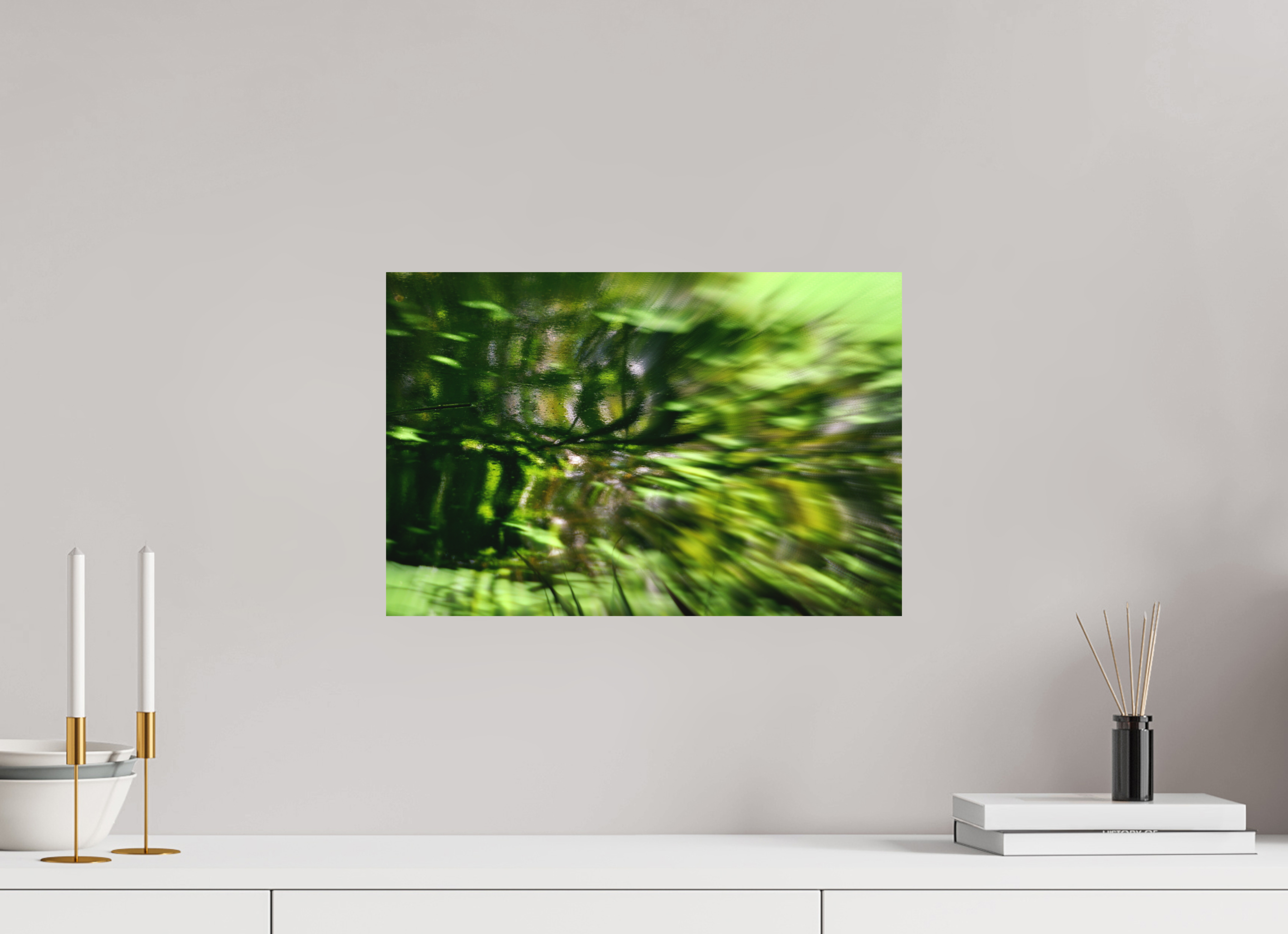 45 x 30 cm, Direct Print on Aluminium Dibond Colour GREEN MOOD
