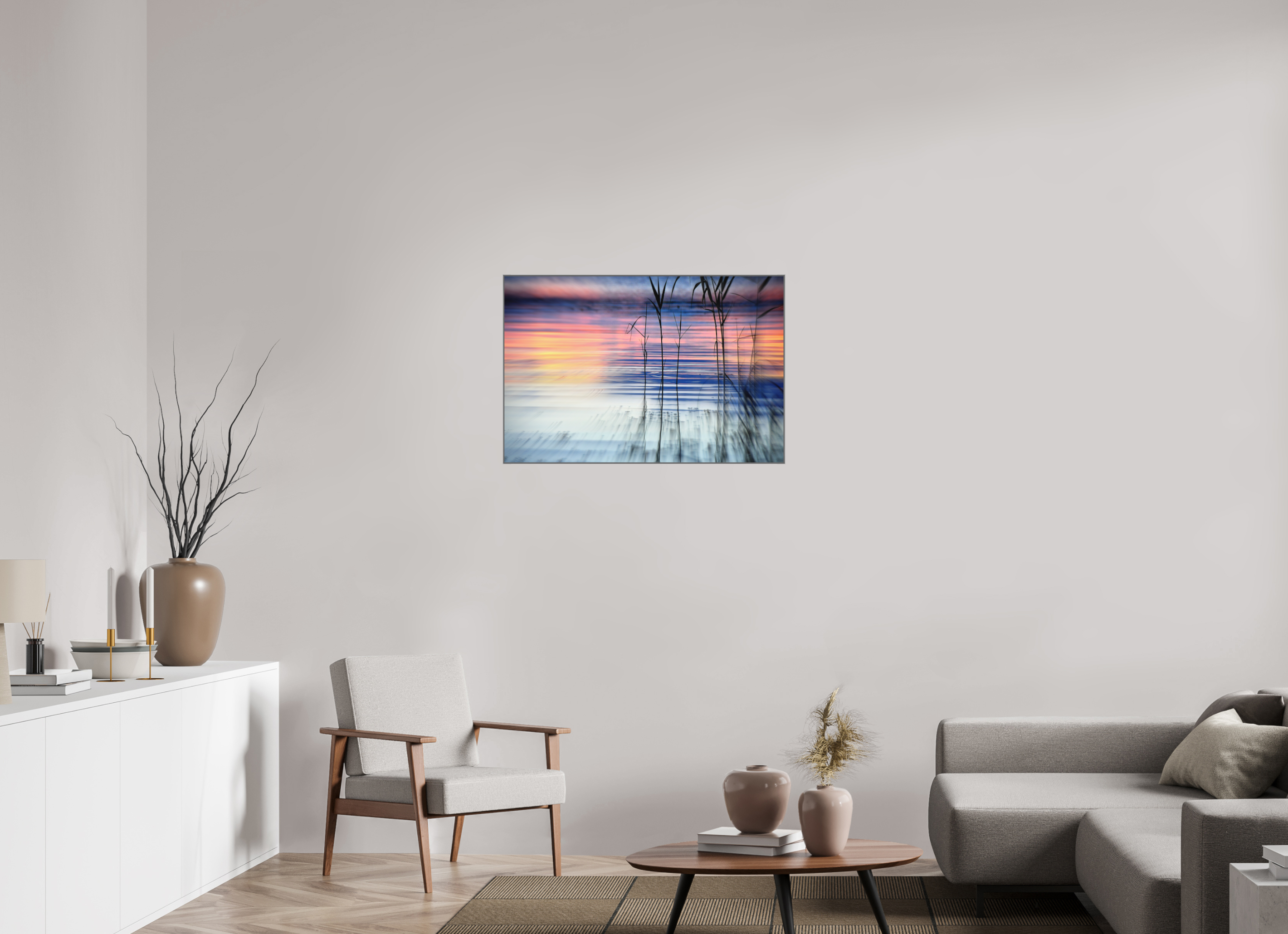 90 x 60 cm, Silver_metal_frame_Dibond GRADIENT
