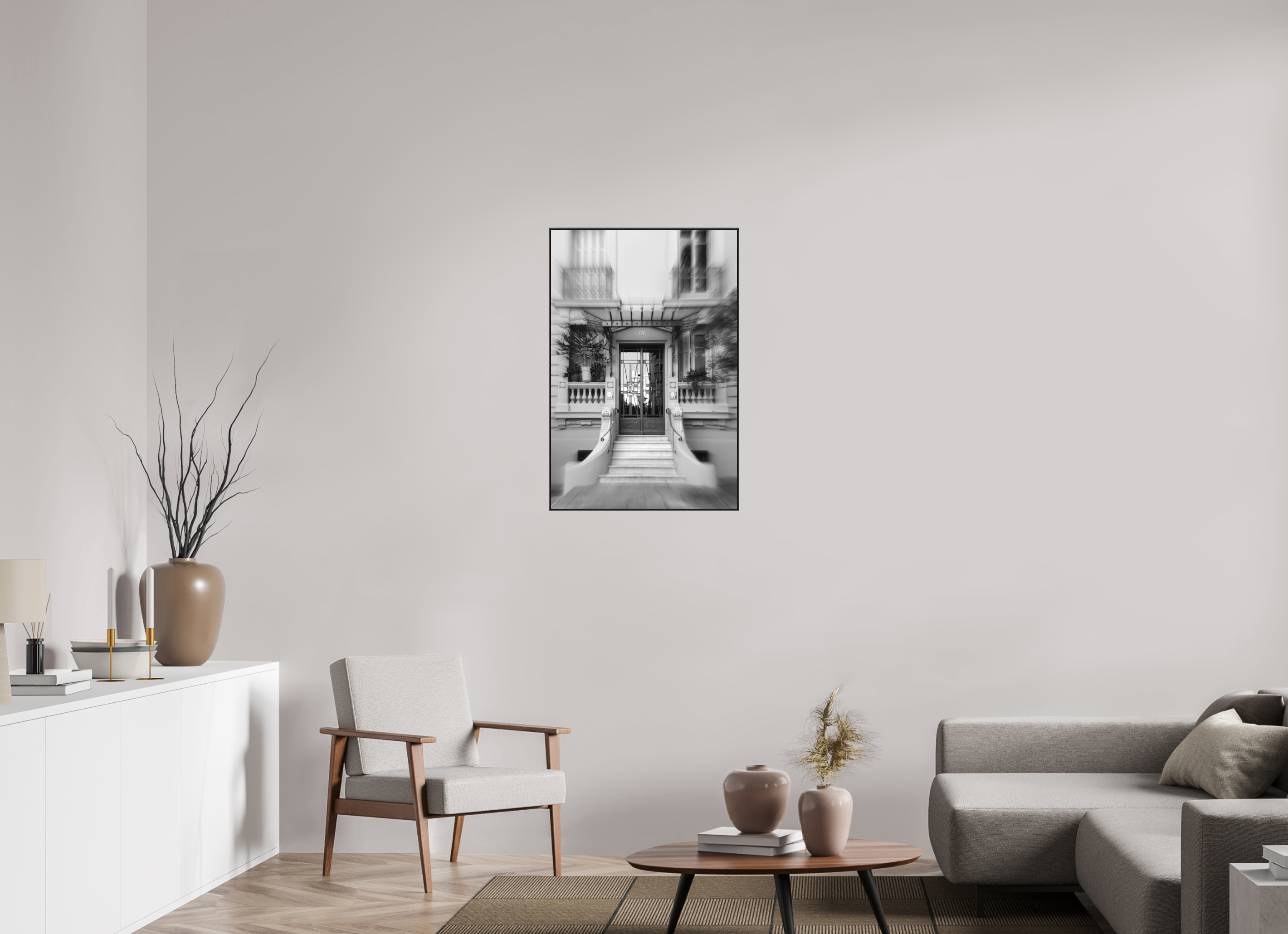 60 x 90 cm, Black_metal_frame_Dibond ELEGANT ENTRANCE
