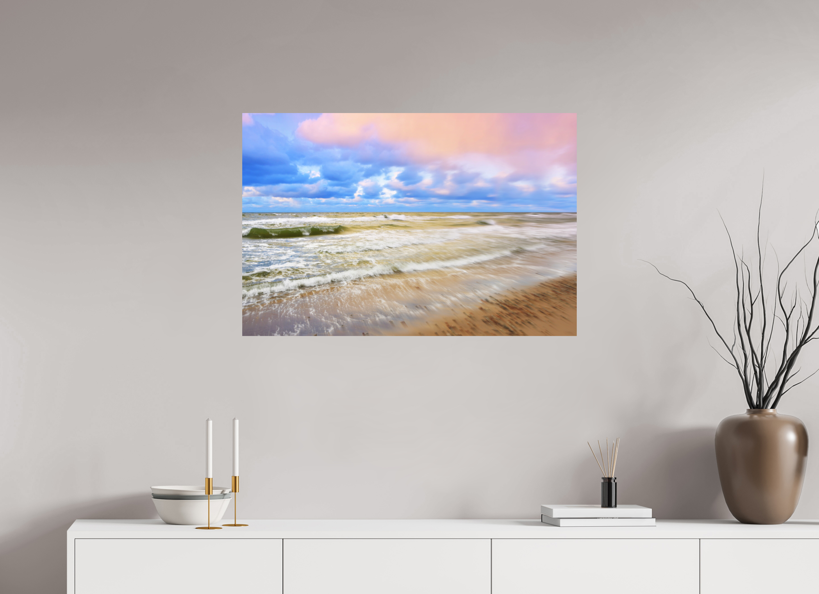 90 x 60 cm, Direct Print on Aluminium Dibond Colour TOUCH OF PINK