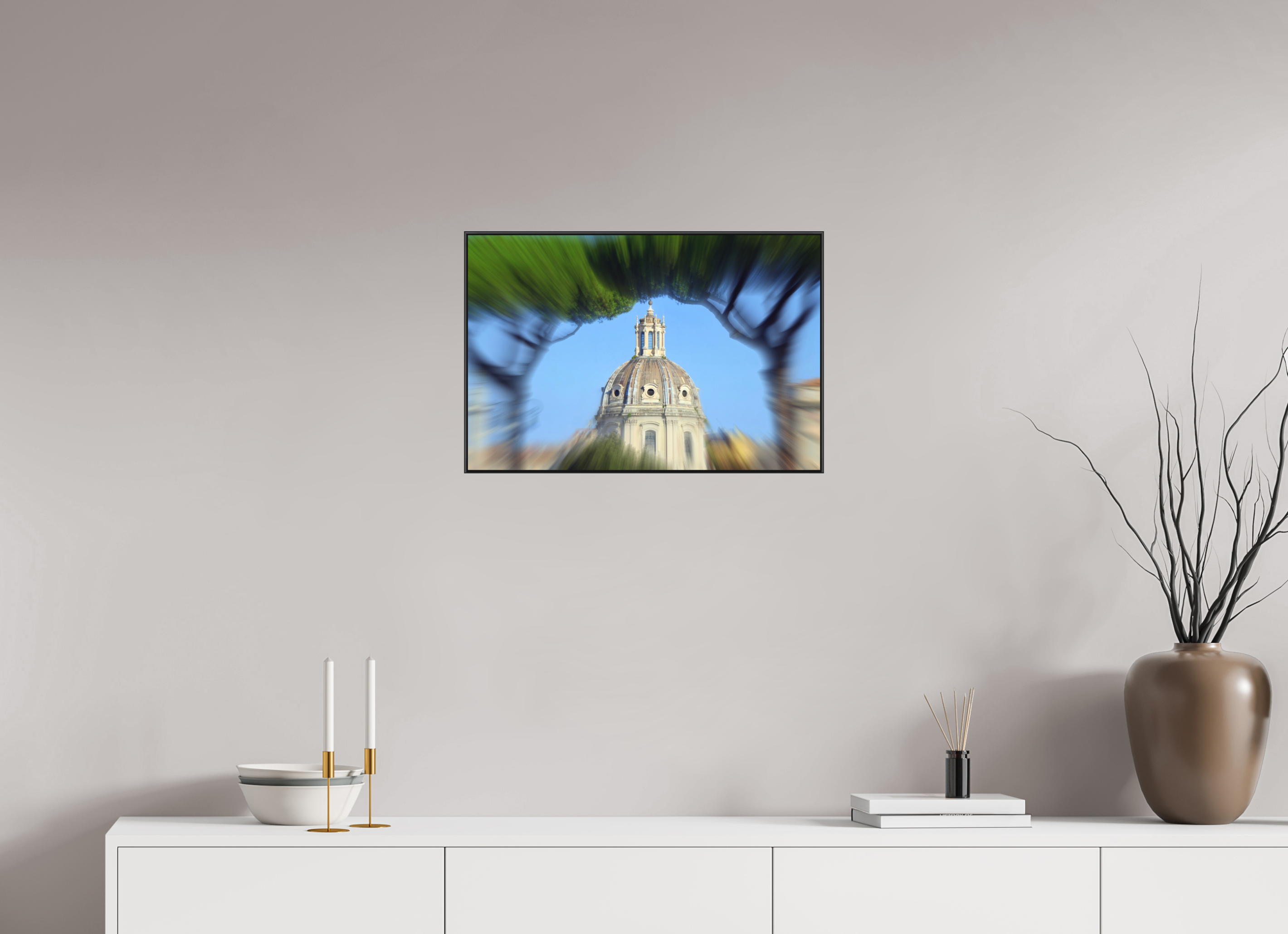 60 x 40 cm, Black_metal_frame_Dibond ETERNAL ROME