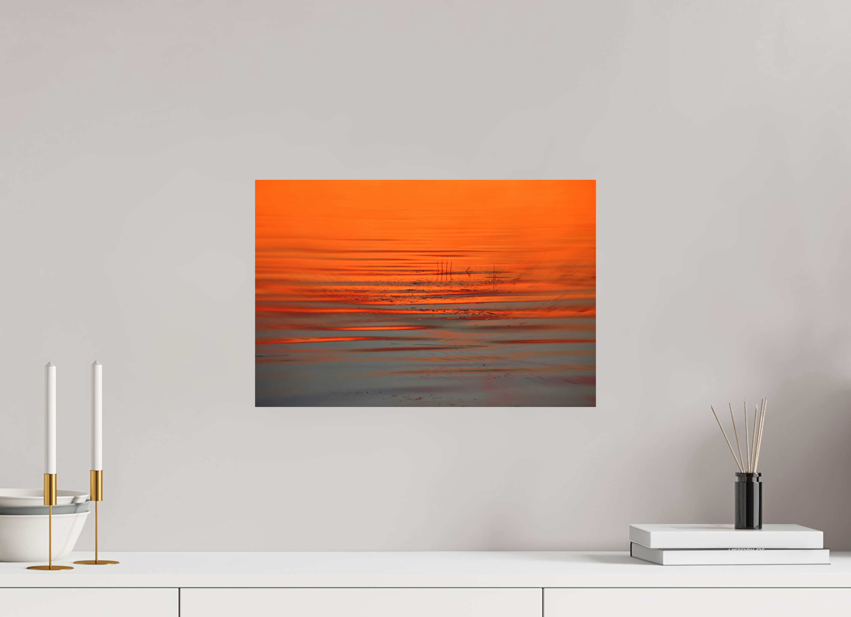 45 x 30 cm, Direct Print on Aluminium Dibond Colour ORANGE MOOD