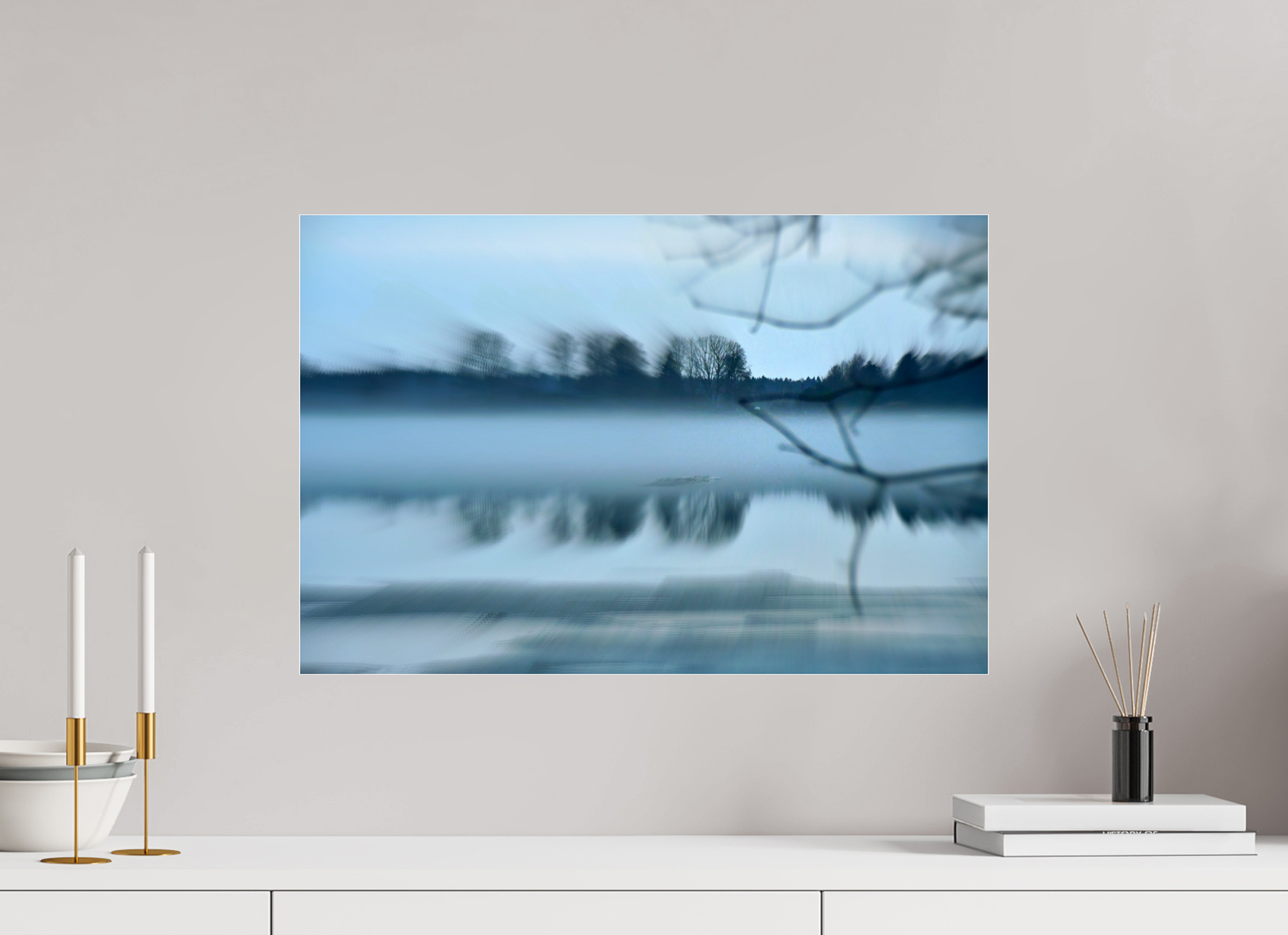 60 x 40 cm, Under Acrylic Glass Colour BLUE MOOD