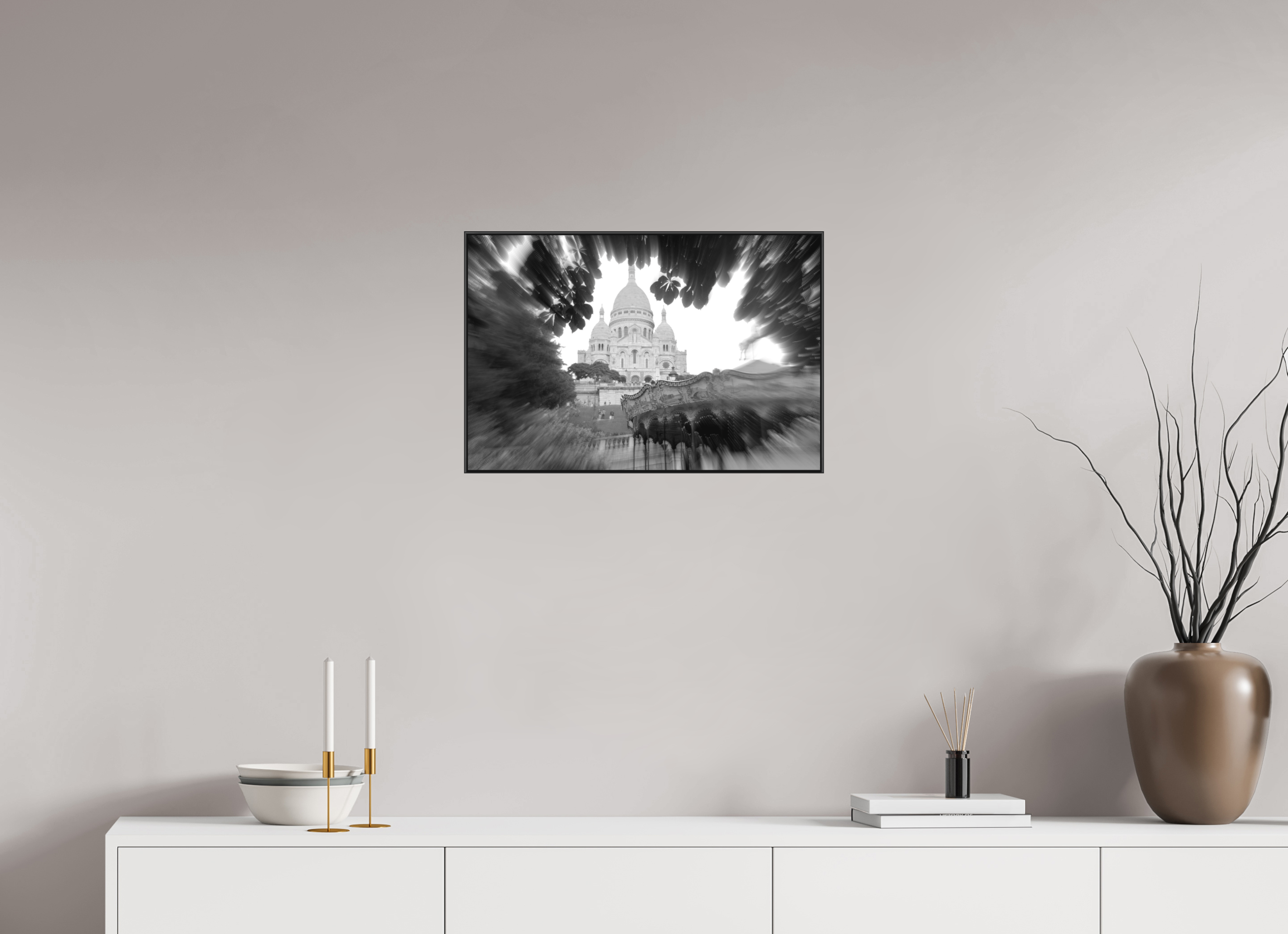 60 x 40 cm, Black_metal_frame_Dibond BASILICA OF MONTMARTRE