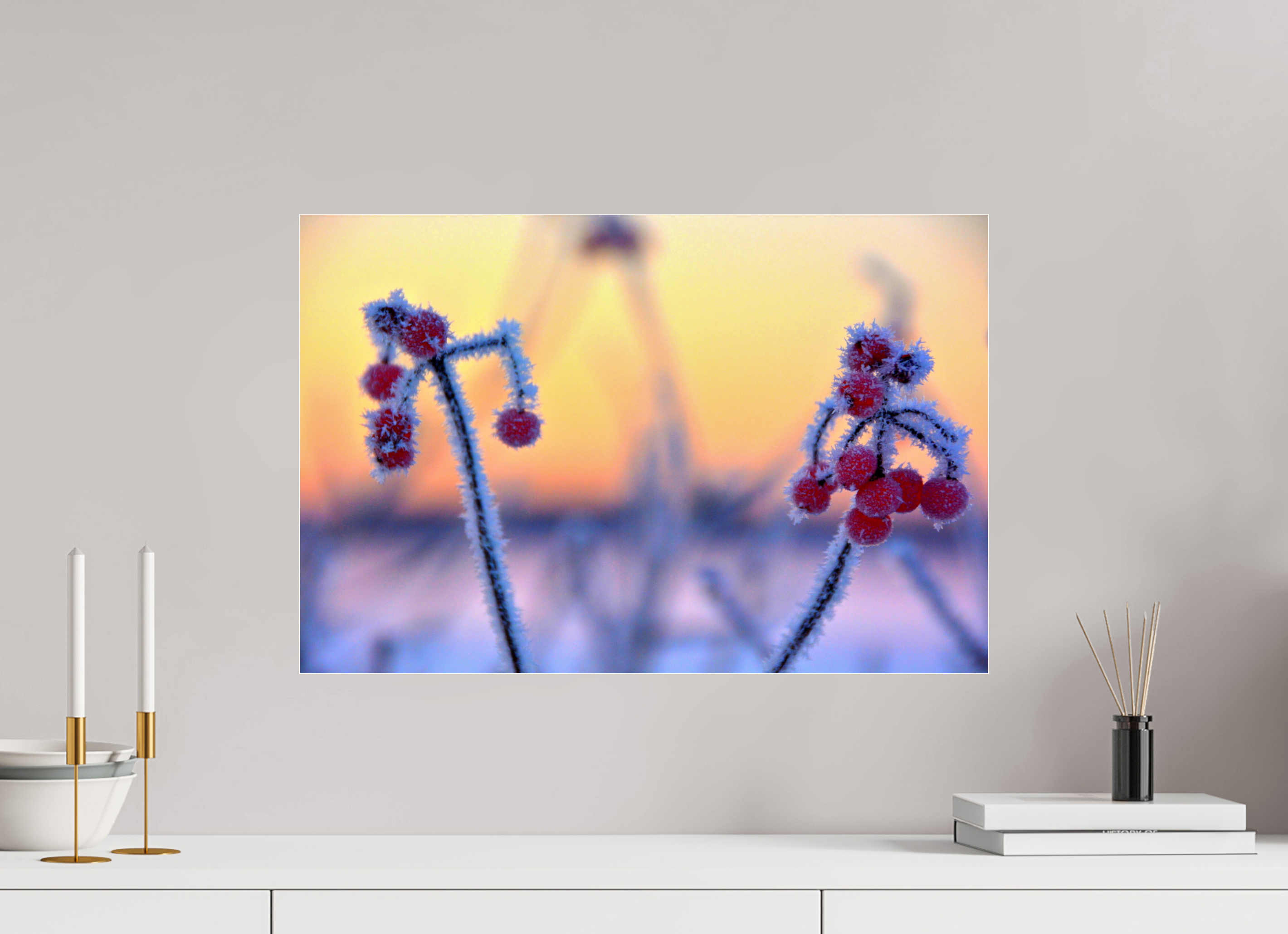 60 x 40 cm, Under Acrylic Glass Colour FROZEN BERRIES