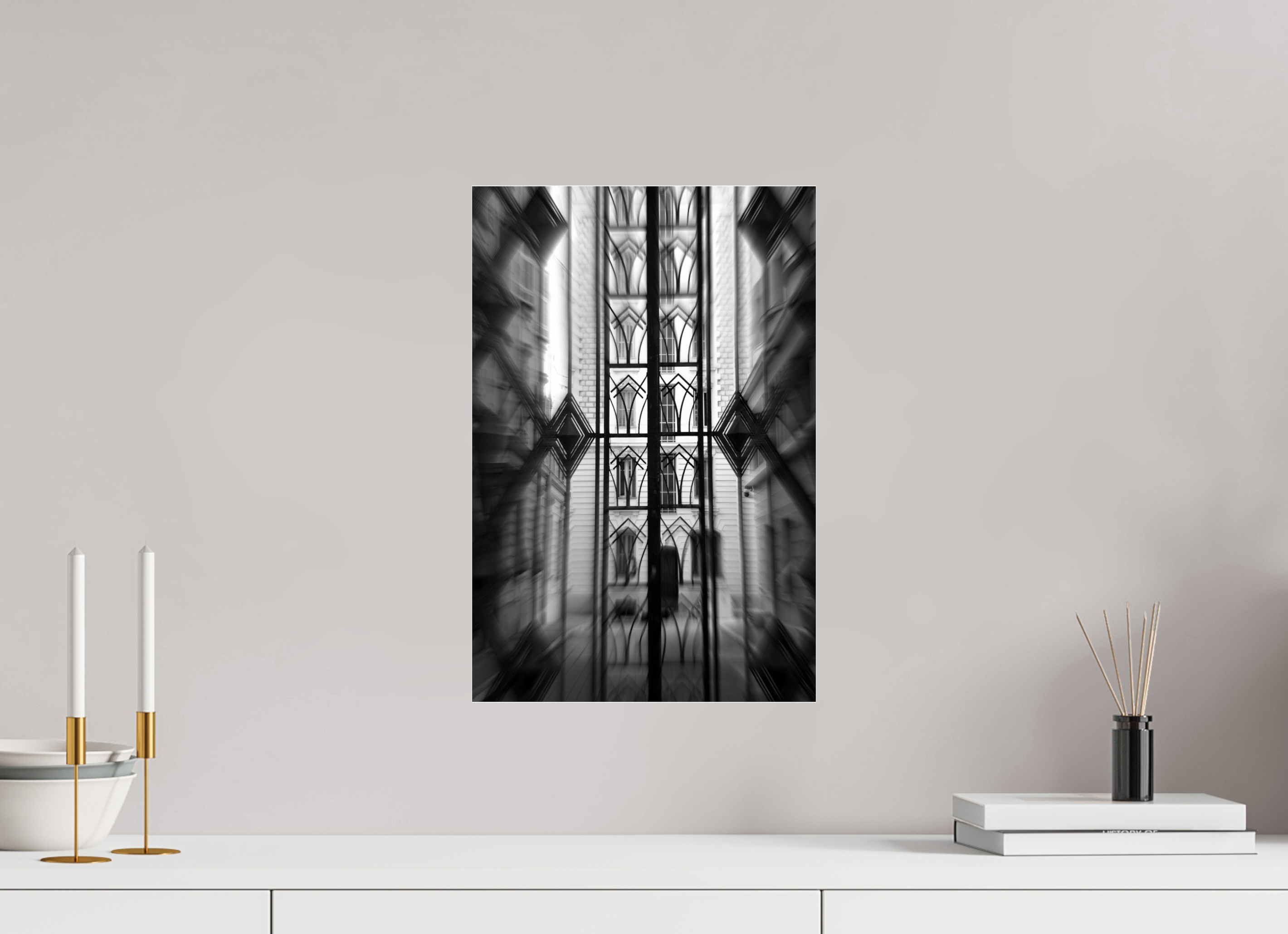 30 x 45 cm, Photo Print Under Acrylic Glass IRON PATTERN GEOMETRY
