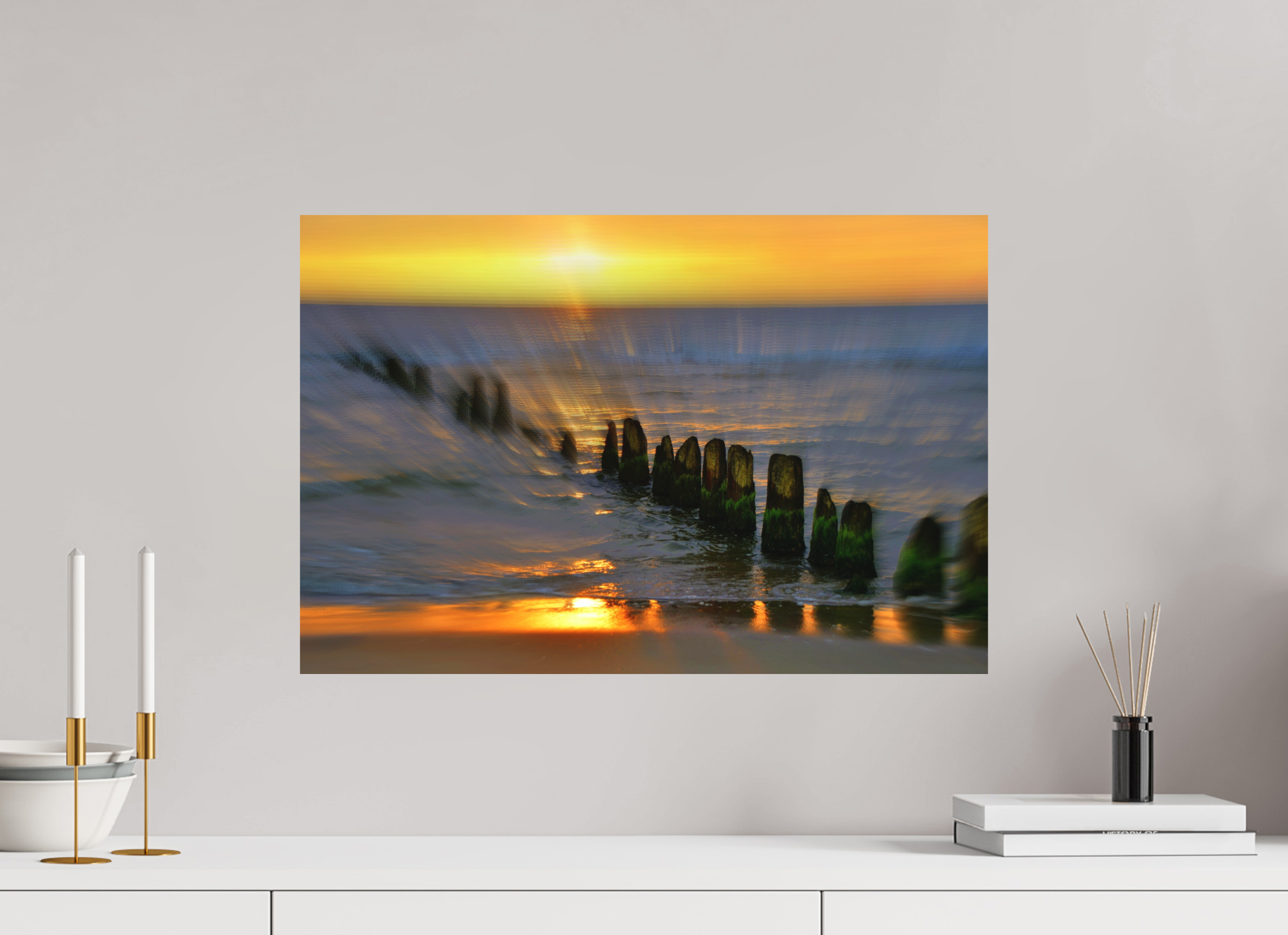 60 x 40 cm, Direct Print on Aluminium Dibond Colour AMBER SUNSET
