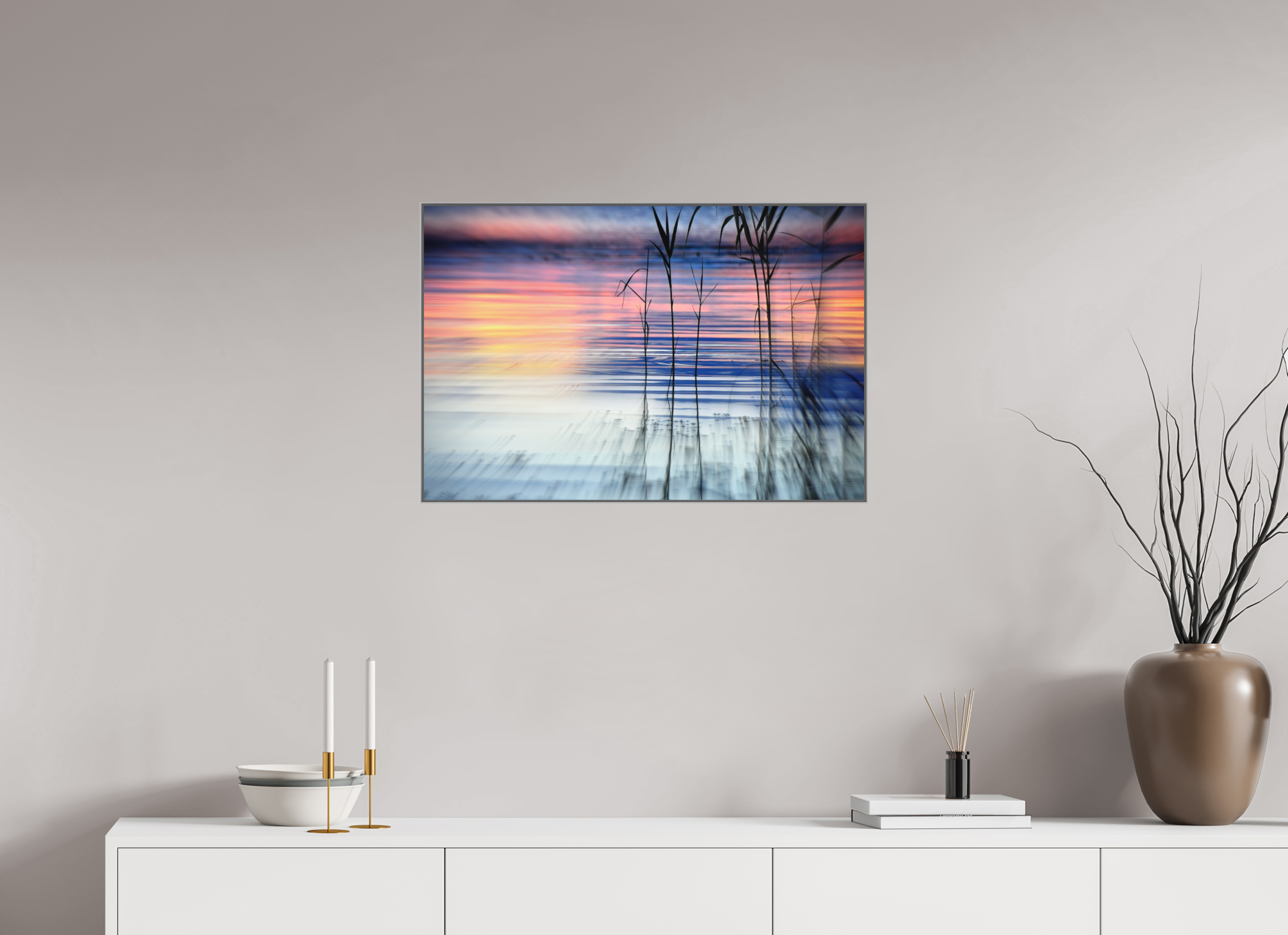 75 x 50 cm, Silver_metal_frame_Dibond GRADIENT