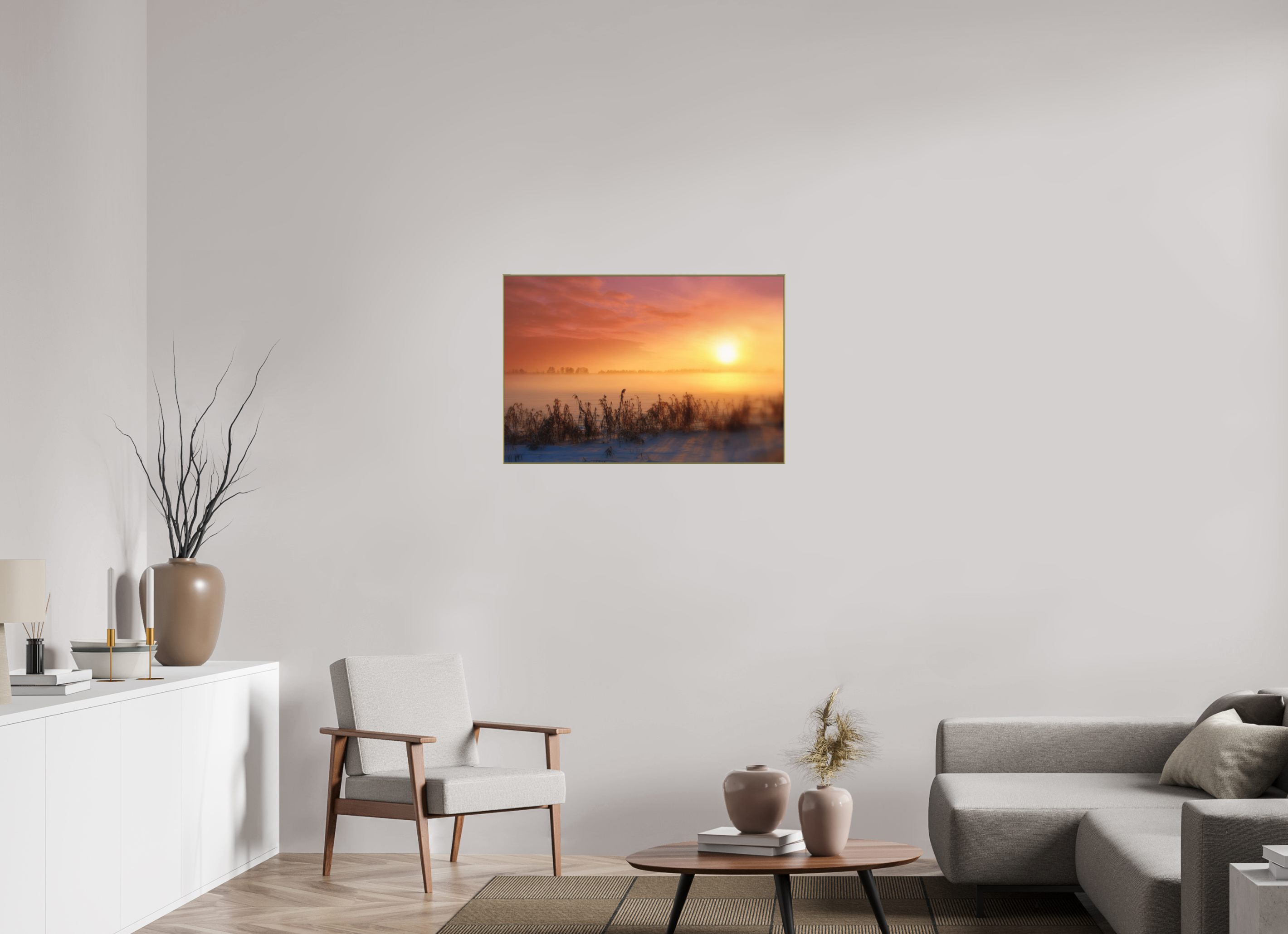 90 x 60 cm, Gold_metal_frame_Dibond CREME BRULEE
