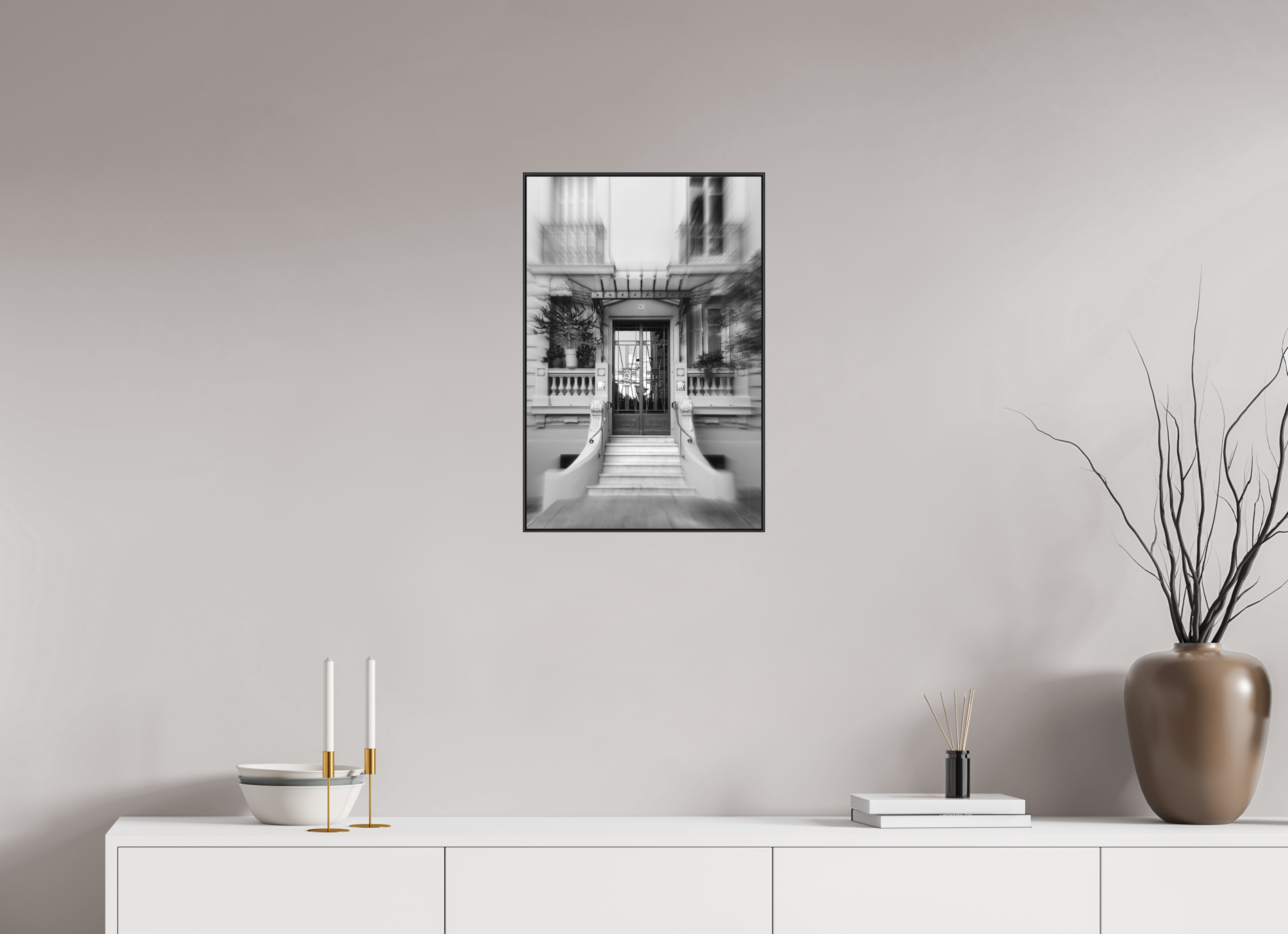 40 x 60 cm, Black_metal_frame_Dibond ELEGANT ENTRANCE