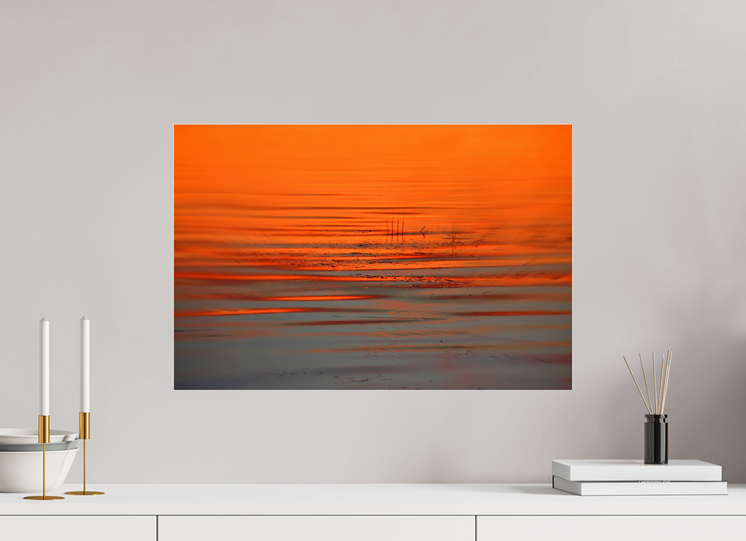 60 x 40 cm, Under Acrylic Glass Colour ORANGE MOOD