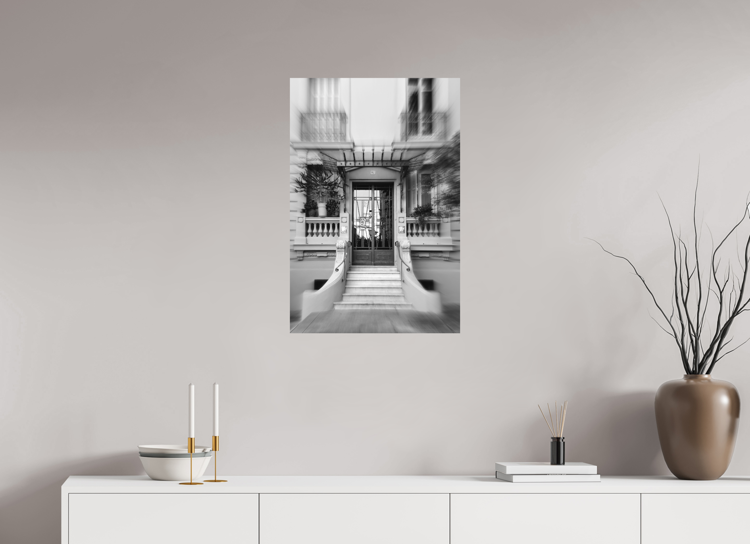 50 x 75 cm, Direct Print on Aluminium Dibond_Black_and_White ELEGANT ENTRANCE