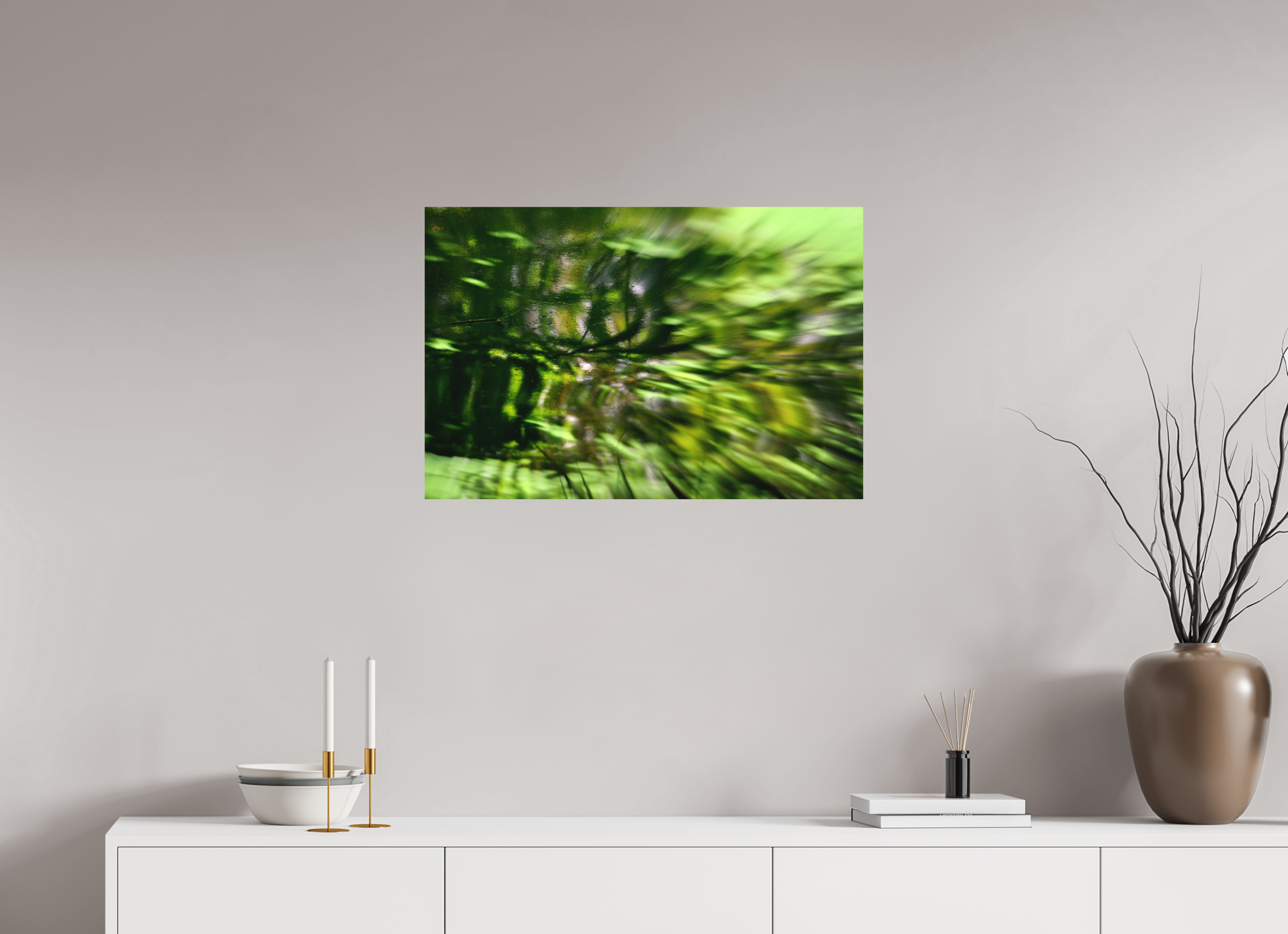 75 x 50 cm, Direct Print on Aluminium Dibond Colour GREEN MOOD