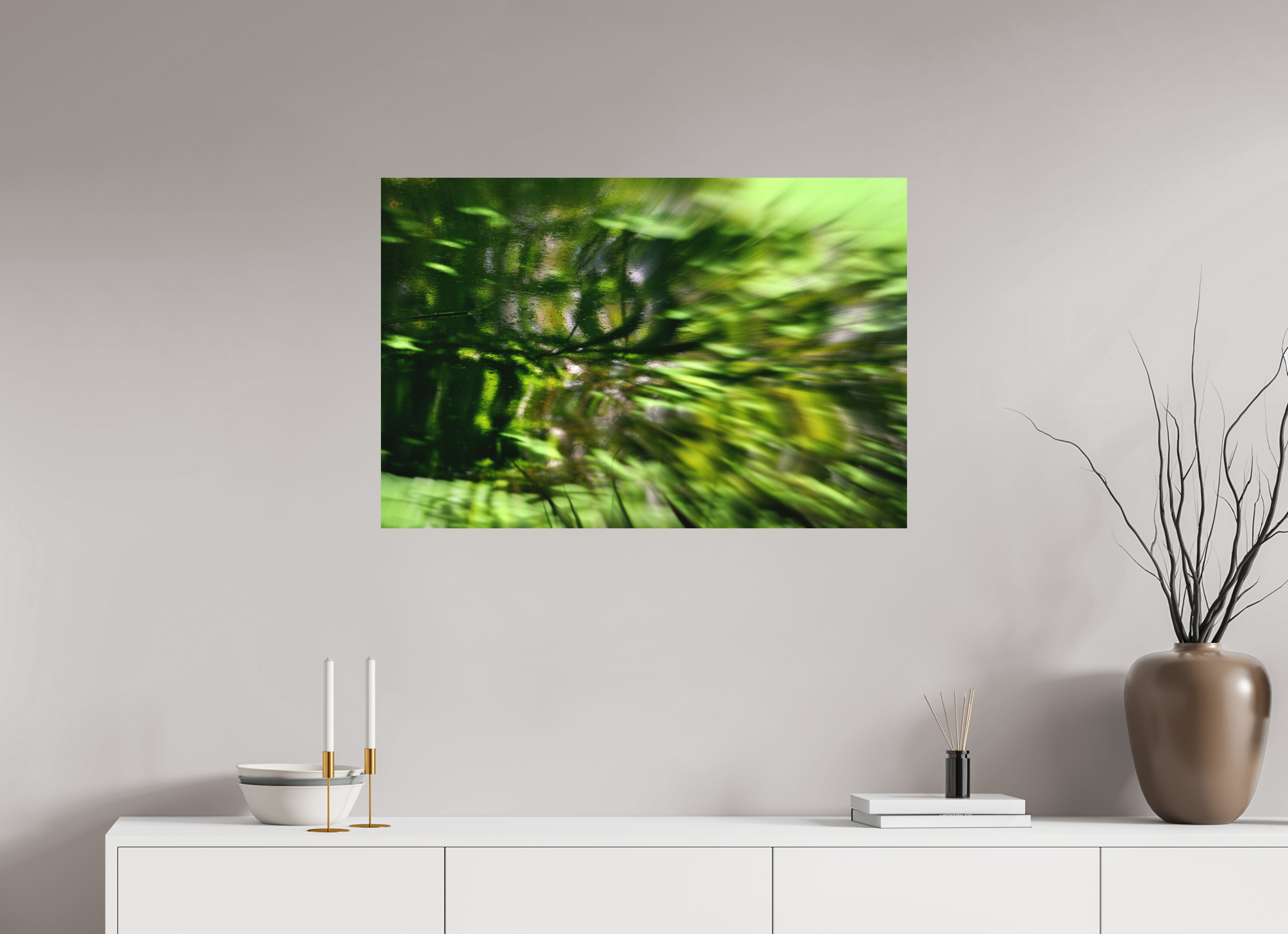 90 x 60 cm, Direct Print on Aluminium Dibond Colour GREEN MOOD
