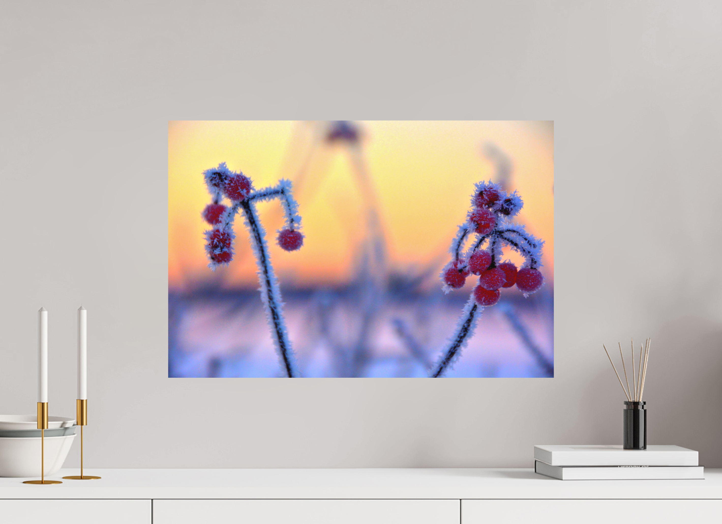 60 x 40 cm, Direct Print on Aluminium Dibond Colour FROZEN BERRIES