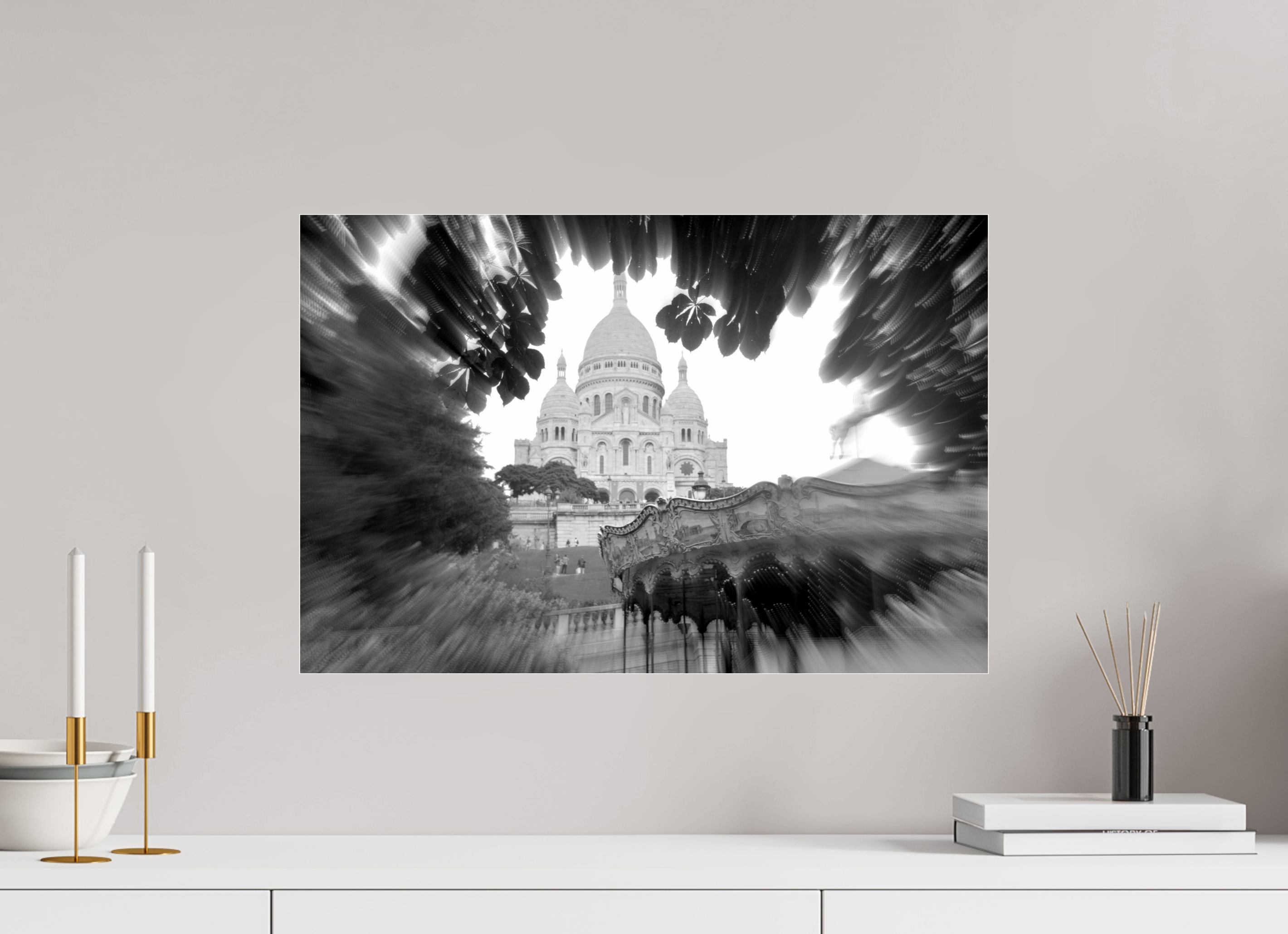 60 x 40 cm, Photo Print Under Acrylic Glass BASILICA OF MONTMARTRE